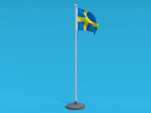 low poly seamless animated sweden flag 3D Model