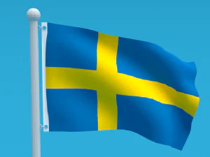 low poly seamless animated sweden flag 3D Model