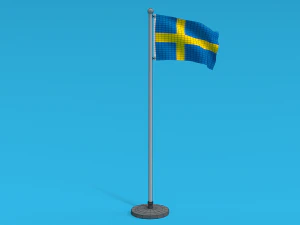 low poly seamless animated sweden flag 3D Model