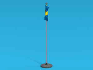 low poly seamless animated sweden flag 3D 모델