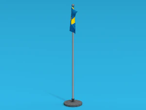 low poly seamless animated sweden flag 3D Model