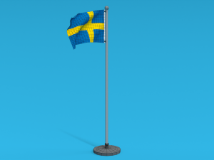 low poly seamless animated sweden flag 3D 모델