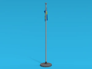 low poly seamless animated sweden flag 3D Model