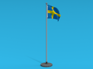 low poly seamless animated sweden flag 3D 모델