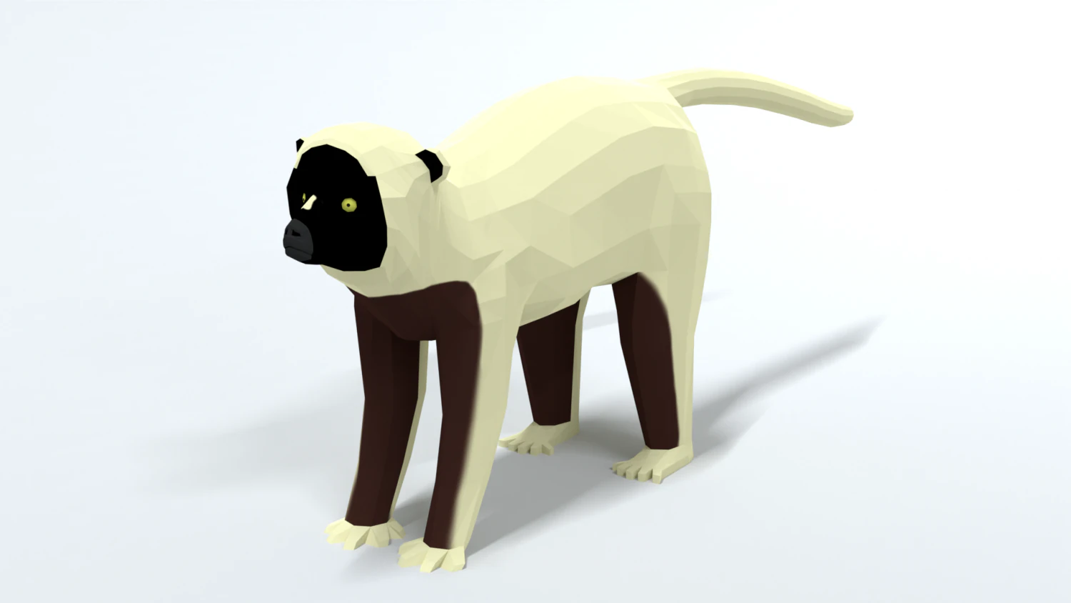 low poly cartoon sifaka lemur 3D Model .c4d .max .obj .3ds .fbx .stl .blend