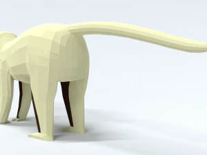 low poly cartoon sifaka lemur 3D Model