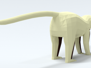 low poly cartoon sifaka lemur 3D Model