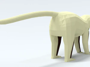 low poly cartoon sifaka lemur 3D Model