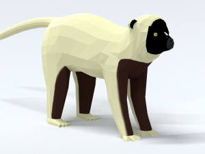 low poly cartoon sifaka lemur 3D Model