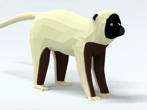 low poly cartoon sifaka lemur 3D Model
