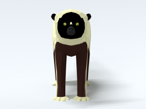 low poly cartoon sifaka lemur 3D Model