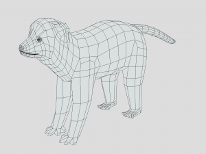 low poly cartoon sifaka lemur 3D Model