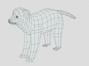 low poly cartoon sifaka lemur 3D Model