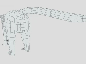 low poly cartoon sifaka lemur 3D Model