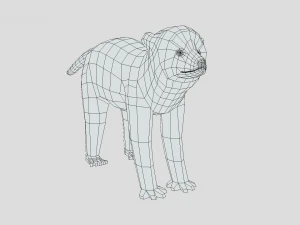 low poly cartoon sifaka lemur 3D Model
