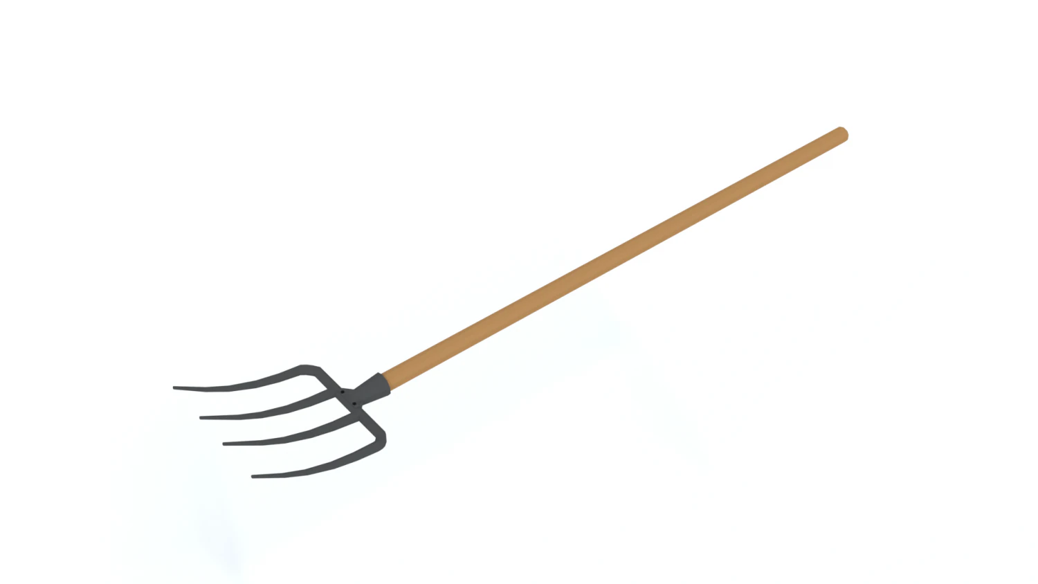 low poly cartoon pitchfork 3D Model .c4d .max .obj .3ds .fbx .stl .blend