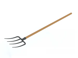 低聚卡通干草叉 3D 模型