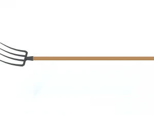 low poly cartoon pitchfork 3D Model