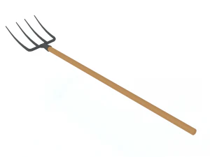 low poly cartoon pitchfork 3D Model