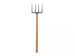 low poly cartoon pitchfork 3D Model
