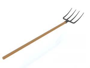 low poly cartoon pitchfork 3D Model