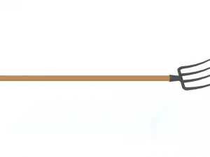 low poly cartoon pitchfork 3D Model
