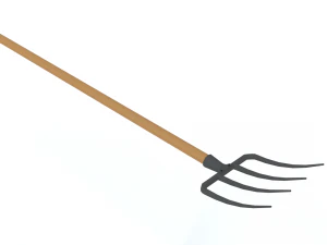 low poly cartoon pitchfork 3D Model
