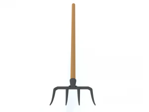 low poly cartoon pitchfork 3D Model