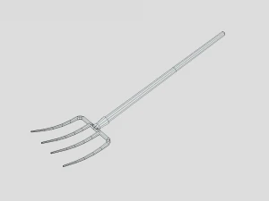 low poly cartoon pitchfork 3D Model