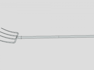 low poly cartoon pitchfork 3D मॉडल