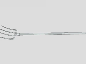 low poly cartoon pitchfork 3D Model