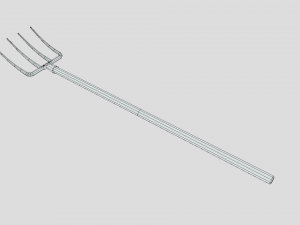 low poly cartoon pitchfork 3D मॉडल