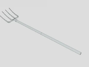low poly cartoon pitchfork 3D Model