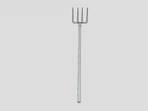 low poly cartoon pitchfork 3D Model