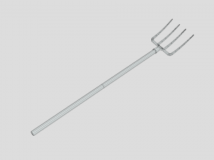 low poly cartoon pitchfork 3D मॉडल