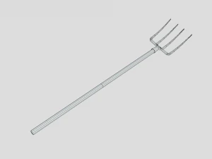 low poly cartoon pitchfork 3D Model