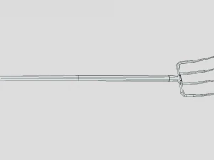 low poly cartoon pitchfork 3D Model