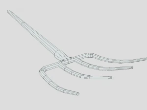 low poly cartoon pitchfork 3D Model