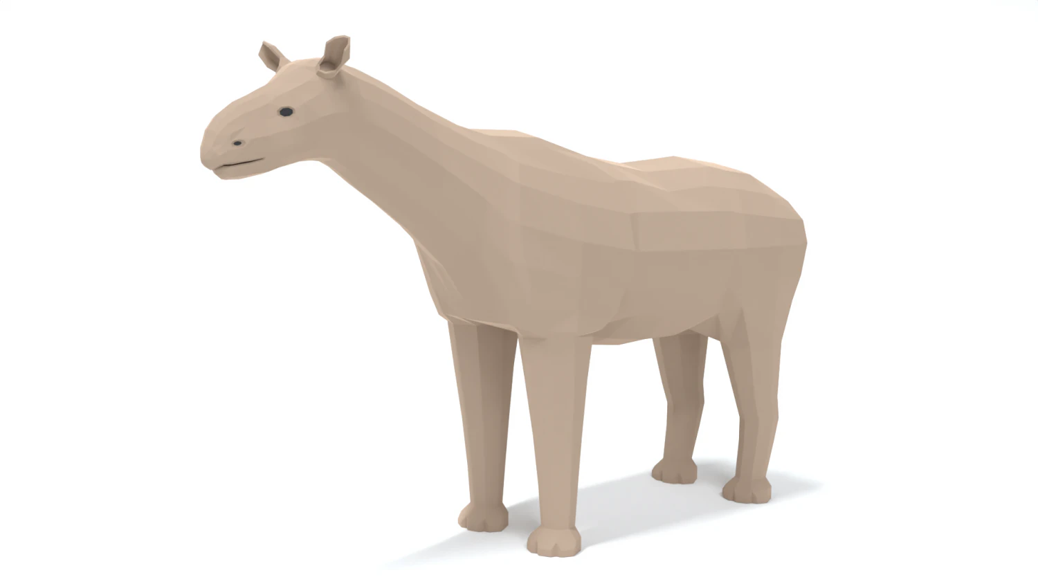 low poly cartoon paraceratherium 3D Model .c4d .max .obj .3ds .fbx .stl .blend