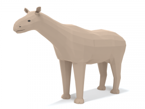 low poly cartoon paraceratherium 3D 모델