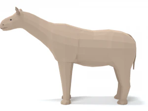 low poly cartoon paraceratherium 3D Model