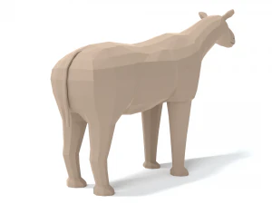 low poly cartoon paraceratherium 3D Model