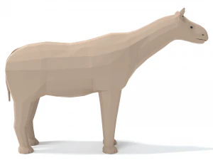 low poly cartoon paraceratherium 3D Model
