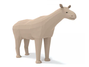 low poly cartoon paraceratherium 3D Model