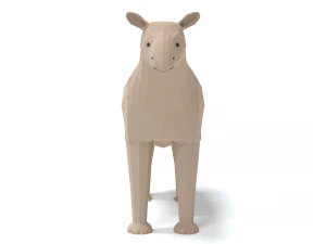 low poly cartoon paraceratherium 3D Model