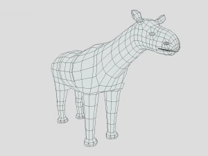 low poly cartoon paraceratherium 3D Model