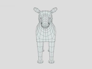 low poly cartoon paraceratherium 3D Model