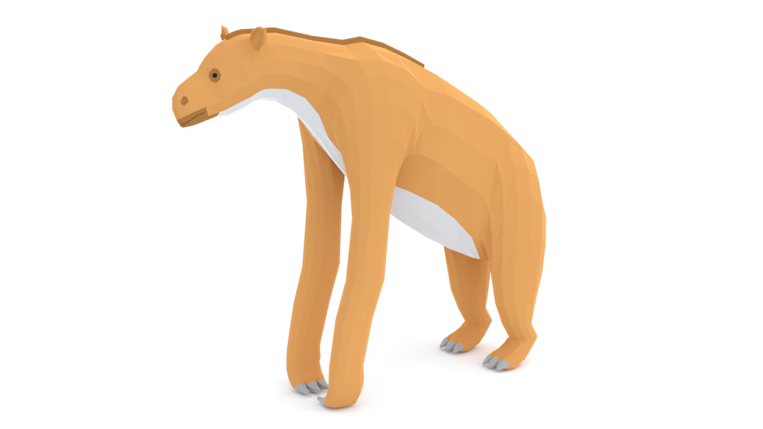 low poly cartoon chalicotherium 3D Model .c4d .max .obj .3ds .fbx .stl .blend