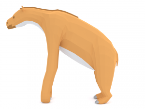 low poly cartoon chalicotherium Model 3D