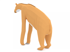 low poly cartoon chalicotherium Model 3D